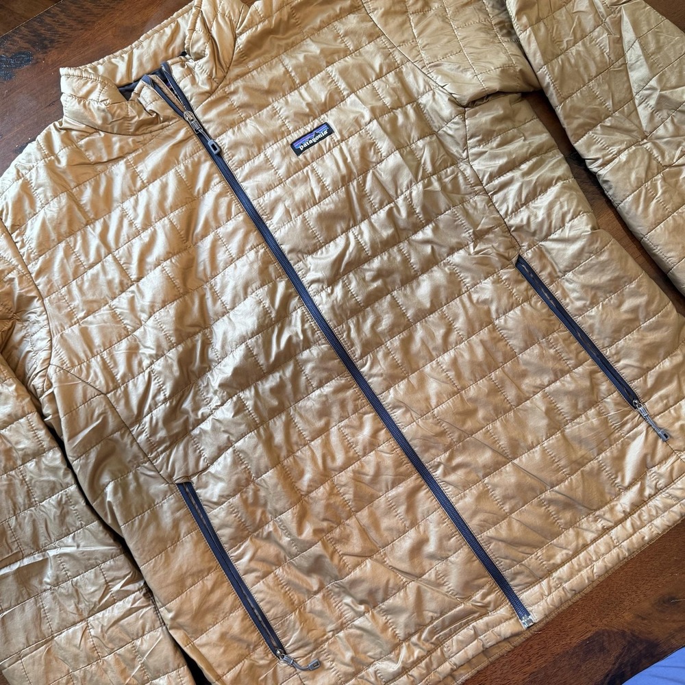 Patagonia Jacket Mens 2XL Gold Beige Quilted PrimaLoft Insulated Nano Puff